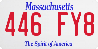 MA license plate 446FY8