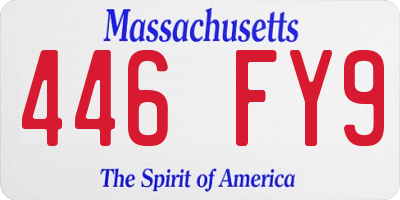 MA license plate 446FY9