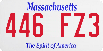 MA license plate 446FZ3