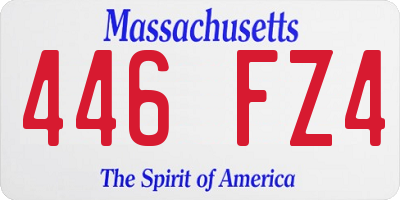 MA license plate 446FZ4