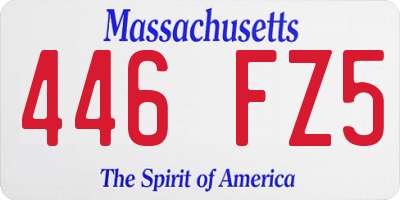 MA license plate 446FZ5