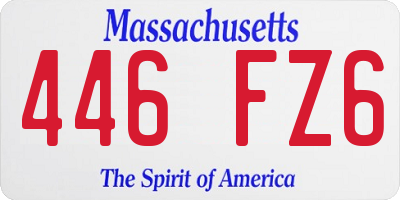 MA license plate 446FZ6