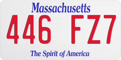 MA license plate 446FZ7