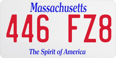 MA license plate 446FZ8