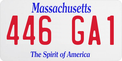 MA license plate 446GA1