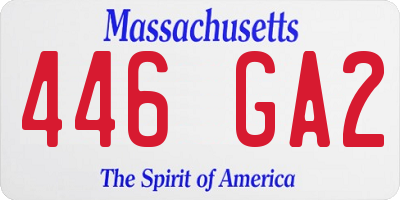 MA license plate 446GA2