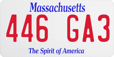 MA license plate 446GA3