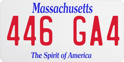 MA license plate 446GA4