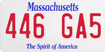 MA license plate 446GA5