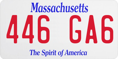 MA license plate 446GA6