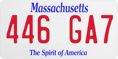MA license plate 446GA7