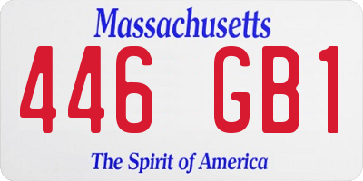 MA license plate 446GB1