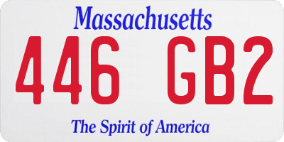 MA license plate 446GB2