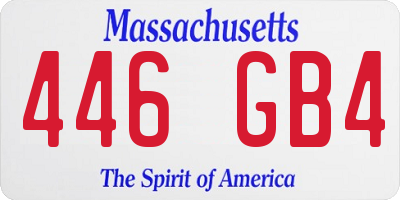 MA license plate 446GB4