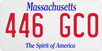 MA license plate 446GC0