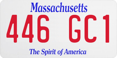 MA license plate 446GC1