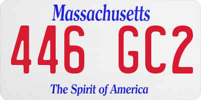 MA license plate 446GC2