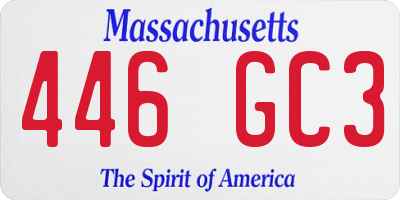 MA license plate 446GC3