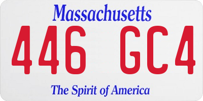 MA license plate 446GC4
