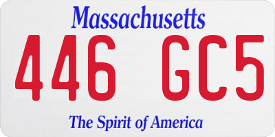 MA license plate 446GC5