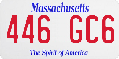 MA license plate 446GC6