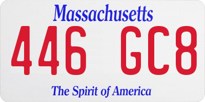 MA license plate 446GC8