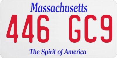 MA license plate 446GC9