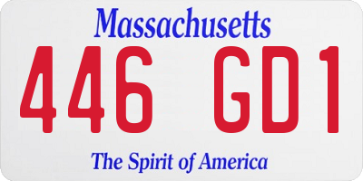 MA license plate 446GD1