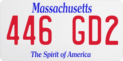 MA license plate 446GD2