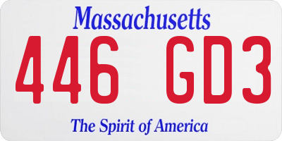 MA license plate 446GD3