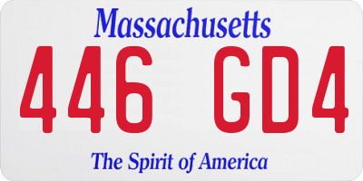 MA license plate 446GD4