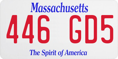 MA license plate 446GD5