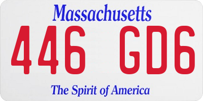 MA license plate 446GD6
