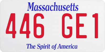 MA license plate 446GE1