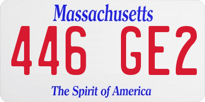 MA license plate 446GE2