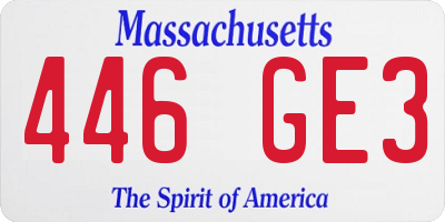 MA license plate 446GE3