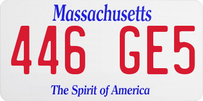 MA license plate 446GE5
