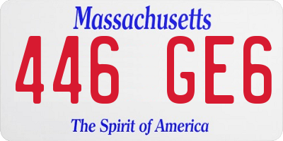 MA license plate 446GE6