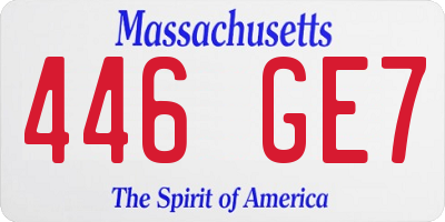 MA license plate 446GE7