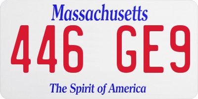 MA license plate 446GE9