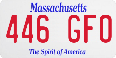 MA license plate 446GF0