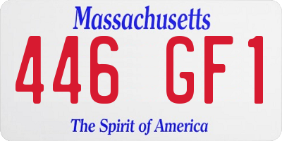 MA license plate 446GF1