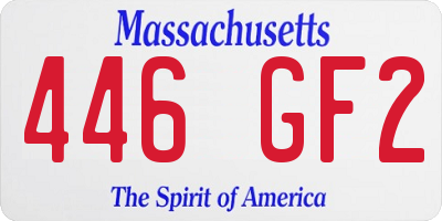 MA license plate 446GF2