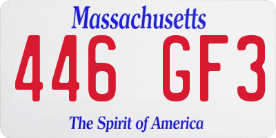 MA license plate 446GF3