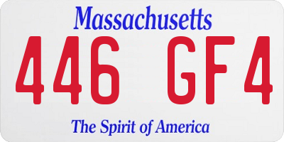 MA license plate 446GF4