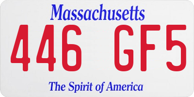 MA license plate 446GF5