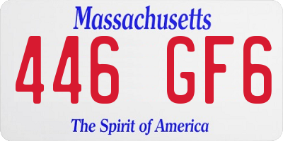 MA license plate 446GF6