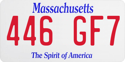 MA license plate 446GF7