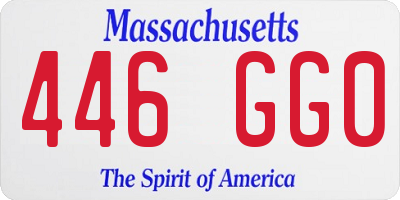 MA license plate 446GG0