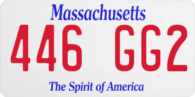 MA license plate 446GG2